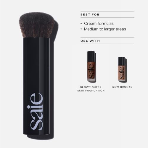 Saie The Base Foundation Brush for Liquid Makeup - Ultra-Soft Makeup Brush with Cruelty-Free, Synthetic Bristles - Designed for Foundation, Skin Tints & Cream Bronzers (1 Count) - style: Base Brush