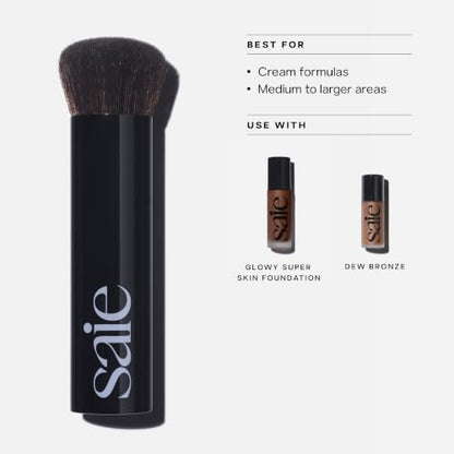 Saie The Base Foundation Brush for Liquid Makeup - Ultra-Soft Makeup Brush with Cruelty-Free, Synthetic Bristles - Designed for Foundation, Skin Tints & Cream Bronzers (1 Count) - style: Base Brush
