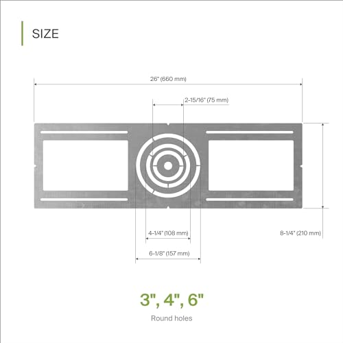 ASD 72 Pack New Construction Mounting Plate Round Hole - 3/4/6 Inch Flat Galvanized Steel Wafer Light Rough in Plate, Universal Light Fixture Mounting Bracket for LED Recessed Lighting - size: 72 Pack