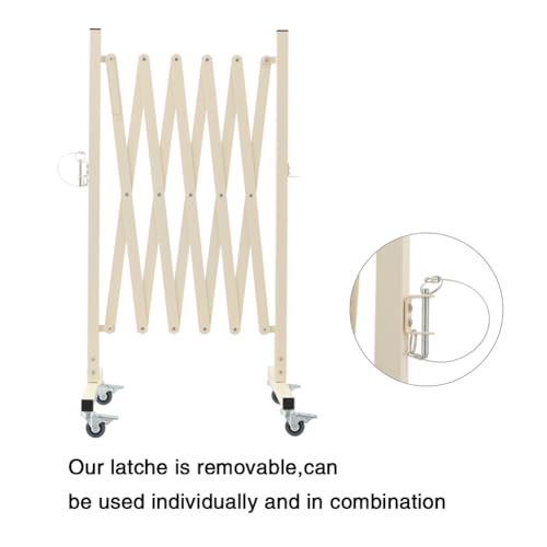 TRUNK Industrial Expandable Metal Barricade, 8 Feet, Milkyellow, Portable Safety Barrier with Casters, Flexible Fence Mobile Barrier Gate, Adjustable Traffic Fence for School,Shopping mall - size: 8 FT Milkyellow-41 in(L-H)