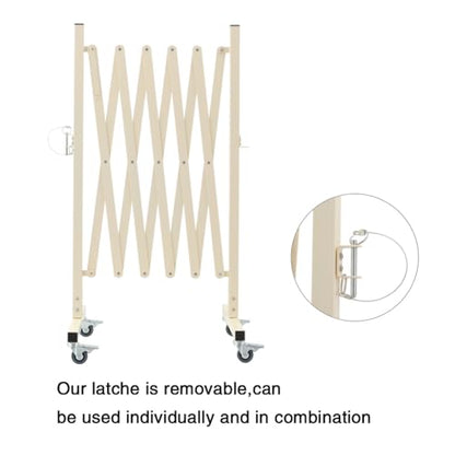 TRUNK Industrial Expandable Metal Barricade, 8 Feet, Milkyellow, Portable Safety Barrier with Casters, Flexible Fence Mobile Barrier Gate, Adjustable Traffic Fence for School,Shopping mall - size: 8 FT Milkyellow-41 in(L-H)