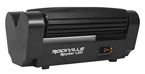 Rockville Spyder LED (8) Beam Moving Head Motorized DMX DJ/Party/Club Pro Light | RGBW CREE LEDs, Sound Activated, Daisy Chain Power In/Out, 6 Degree Beam Angle, Includes DMX Cable and Mounting Bracket
