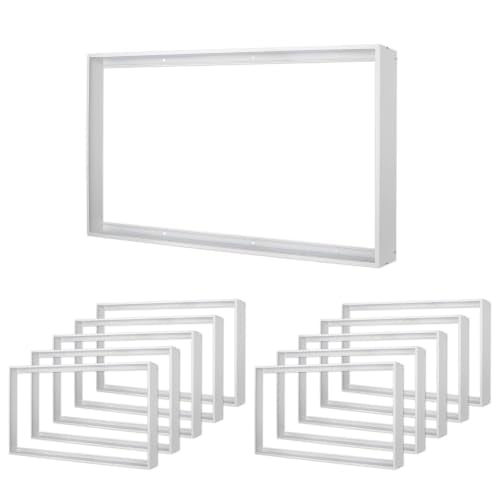 10 Pcs 4x2FT Aluminum Surface Mount Kit for LED Flat Panel Light, Surface Mounting Bracket Kit, 48"x 24" Ceiling Light Frame, Good for Panel and Drop Ceiling Troffer Light Fixtures - color: 2*4, size: 10 Pack