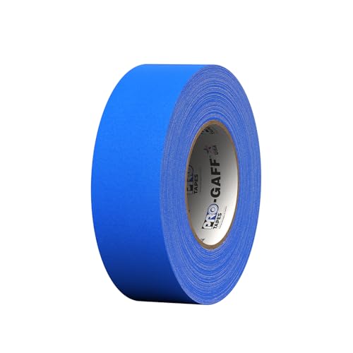 2" Pro Gaff Gaffers Tape 55 yards length electric blue matte. Premium Heavy-Duty Gaffers Tape trusted by professional Gaffers. Made in the USA. Holds Tight, Easy to remove. (Pack of 24)
