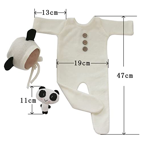 Zeroest Newborn Photography Bear Outfit Baby Photoshoot Props | New Born Boy Girl Hat Clothes Set, Infant Photo Prop Outfits - color: Black and White