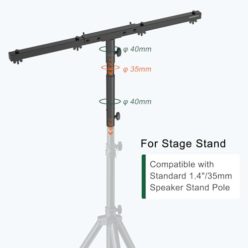 DJ Light Stand T-Bar Cross Bar with Extended Pole Mount, Set of 2 - size: Set of 2