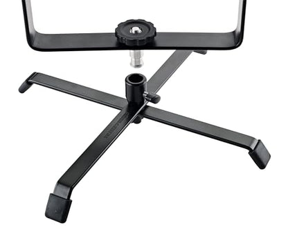 K&M Konig & Meyer 17720.000.55 Foldable Floor Stand For Spot Flood/PAR Lights | Cross Brace Legs | Stable Non-Slip Feet | Base Folds Flat For Easy Storage/Travel | German Made | Black