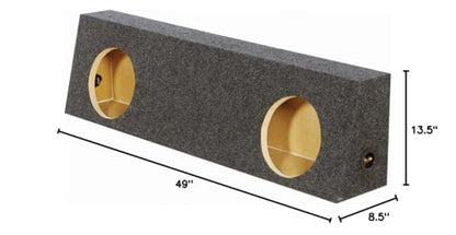 Q Power Dual 10" Sealed Heavy Duty Truck Subwoofer Box Enclosure | HD210-TRUCK | Vehicle Stereo Equipment Accessory for Custom Bass and Sound System Installations - style: 10" Dual Carpet