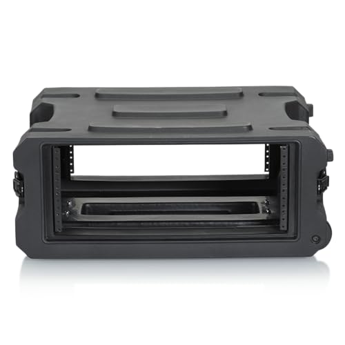 Gator Cases Pro Series 4U Rolling Rack Case with 19" Depth, Tow Handle & Recessed Wheels, Roto Molded Made in USA (G-PROR-4U-19) - size: 4U Rack Space, style: Rolling Rack - 19" Deep