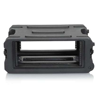 Gator Cases Pro Series 4U Rolling Rack Case with 19" Depth, Tow Handle & Recessed Wheels, Roto Molded Made in USA (G-PROR-4U-19) - size: 4U Rack Space, style: Rolling Rack - 19" Deep