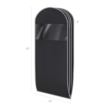 KEEGH Space Saving Hanging Garment Bag, Large Garment Bag 50 In, 2 PCS | Self Compression Zipper, Large Capacity, Clear Window, 8 In Gusset, Premium Suit Bags for Shirts, Suits, Dresses - size: 50"-2PCS