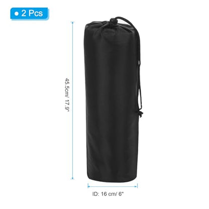 PATIKIL 17x6 Inch Ultra Mini Tripod Monopod Case Bag, 2 Pack Nylon Foldable Tripod Carrying Case Storage Bag with Shoulder Strap for Outdoor Travel Camping, Black - size: 17x6 Inch