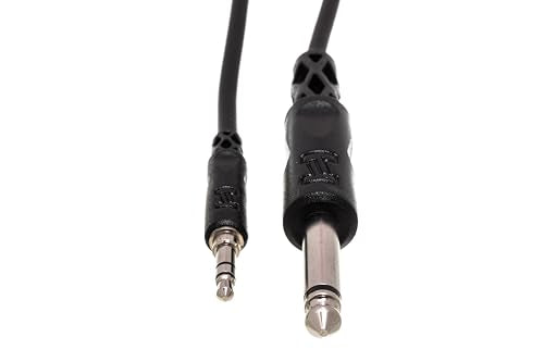 Hosa CMP-110 Mono Interconnect, 1/4 Inch TS to 3.5 mm TRS, 10 Feet | 10 ft Male to Male cable with 1/4 TS and 1/8 Mini TRS for audio, recording and signal routing - size: 10 Feet, style: 1/4