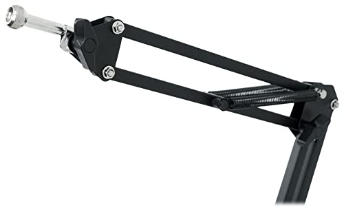 Rockville iSTAND 75 Desktop Boom Arm Mic/iPhone/iPad/Webcam Stand, Black | Steel Weighted Base, 360-Degree Swivel, Condenser Mic Compatible, 5/8" Threading, Podcasting/Studio, Phone/Tablet Holder