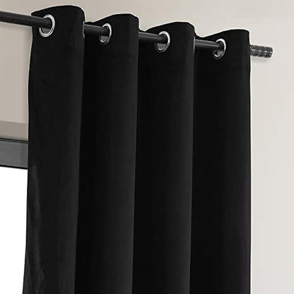 HPD Half Price Drapes Signature Grommet Blackout Velvet Curtains 108 Inches Long Heat & Full Light Blocking Blackout Curtains for Bedroom & Living Room (1 Panel), 50W x 108L, Warm Black - color: Warm Black, size: 50"W x 108"L (Pack of 1)