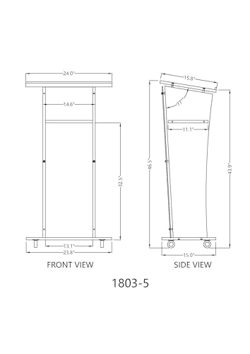 FixtureDisplays® Wood Podium with Frost Acrylic Front Panel, 46.5 Tall Pulpit Lectern with Pray Hand Decor, Easy Assembly Required 1803-5-FROST