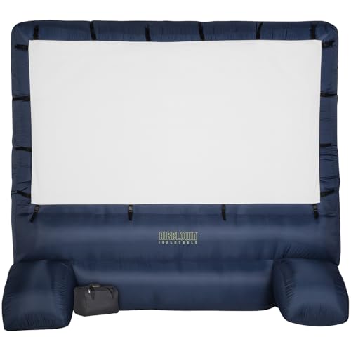 Gemmy 39127-32 Deluxe Outdoor Inflatable Movie Screen, 12-Inch Widescreen, Navy and White, 144"_Deluxe Airblown Movie Screen inflatable with storage bag (HD39127-32) - style: Outdoor Inflatable Deluxe Movie Screen