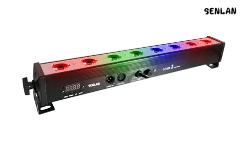 LED Par bar wall wash Stage Light,SENLAN 8pcsX3W RGB 3-in-1 LED and Full Aluminum House of 7 Modes DMX512 for Disco/Party/Theater
