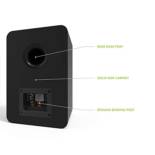 Kanto YU Passive 5.25" Passive Bookshelf Speakers with 1" Silk Dome Tweeter | External Amplifier Required | Pair | Matte Black - color: Black, size: 5.25" Woofer - 5 Ohm - 100 Watts Per Speaker