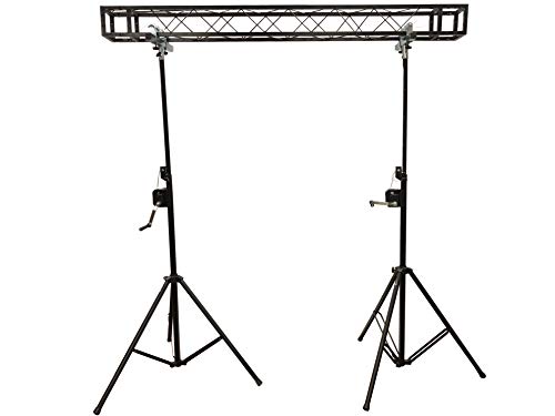 Two 10' Crank Up Stands with 6.56 ft Square Black Box Truss Segment Package