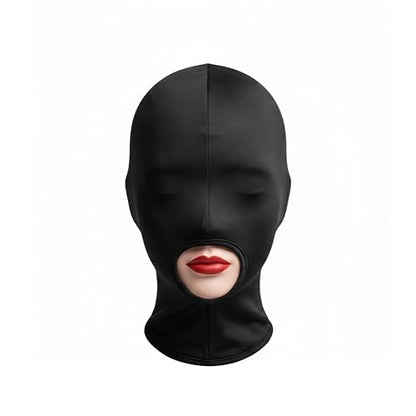 Unisex Full Face Mask with Mouth Opening, Stretch Halloween Cosplay Hood | Breathable stretch full face hood with mouth opening, one size fits adults, for festivals, cosplay and costume parties.