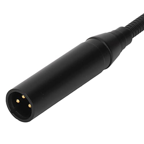 Dynamic Microphone, 3 Pin Straight Plug Quick Mounted Corded Voice Condenser Microphone, 18in Aluminum Alloy Commercial Audio Desktop Paging Microphone for Conference