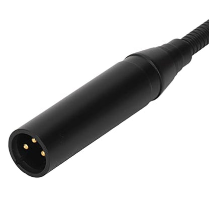 Dynamic Microphone, 3 Pin Straight Plug Quick Mounted Corded Voice Condenser Microphone, 18in Aluminum Alloy Commercial Audio Desktop Paging Microphone for Conference