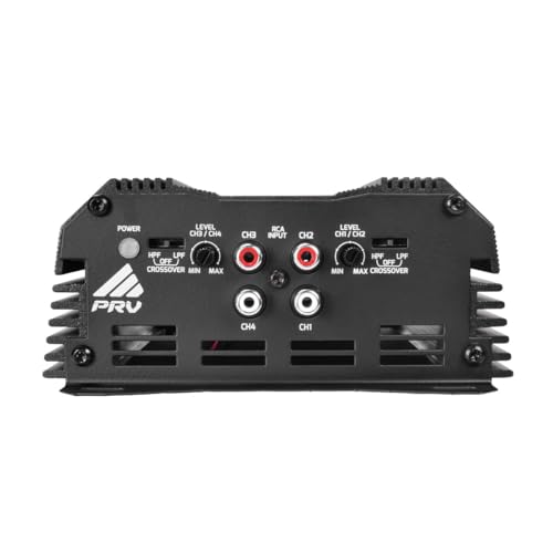 PRV Audio MDX1200.4 2 Ohm Mini 4 Channel Car Audio Amplifier 4 x 300 Watts RMS at 2 Ohm - 1200 Watt 12 Volts Bridgeable Amp for Powersports, Motorcycles, ATV, for High Power Stereo Speaker Systems
