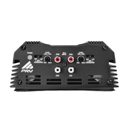 PRV Audio MDX1200.4 2 Ohm Mini 4 Channel Car Audio Amplifier 4 x 300 Watts RMS at 2 Ohm - 1200 Watt 12 Volts Bridgeable Amp for Powersports, Motorcycles, ATV, for High Power Stereo Speaker Systems