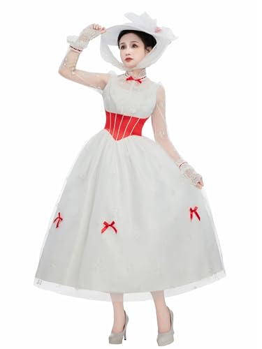 haikyuu Women Mary Cosplay Dress With Hat Edwardian Era Dress Renaissance Vintage Costume Halloween - size: Large