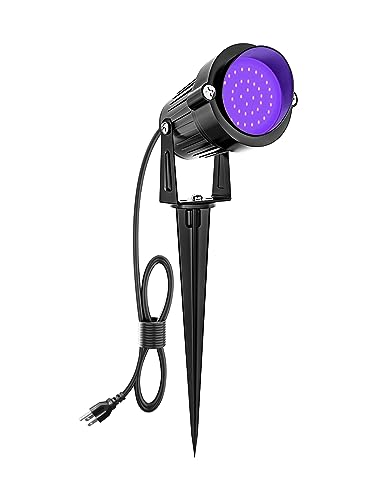 ZUCKEO Halloween Black Light Spotlight Outdoor LED Blacklight, 15W Waterproof Spot Lights Landscape Lighting with US Plug for Glow Party Body Paint Fluorescent Poster Bar Yard Garden Decor(1Pack) - size: 1 Pack