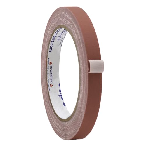 WOD GTC12 Gaffer Tape, Brown Low Gloss Finish Film, 1/2 inch x 60 ft. (Pack of 96) Residue Free, Non Reflective Cloth Fabric, Secure Cords, Water Resistant, Photography, Filming Backdrop - color: Brown, size: 1/2 in. - Pack of 96