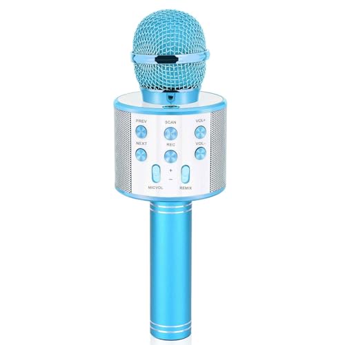 Kids Toys Age 5 6 7 8 9 10, Karaoke Microphone for Kids Popular Toys for Girl Boy Age 5-12 Birthday Gifts for Teen Girls Boys Age 5-12 Party Gift for Girl Boy Age 4-12 - Blue - color: Blue