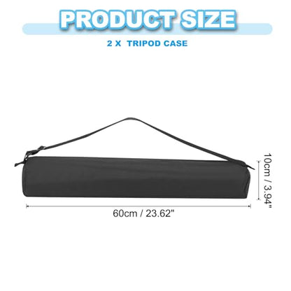 PATIKIL Tripod Carrying Case Oxford Cloth 23.62"x3.94" Black 2Pcs | Padded Tripod Bag with Handles for Light Stands Tripod Photography Accessories - size: 23.62"x3.94"