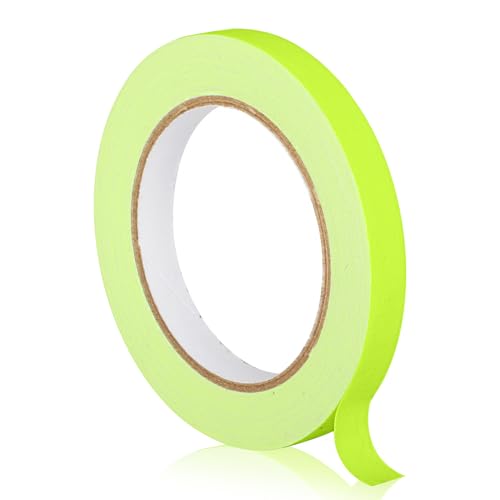 GEYYANG Yellow Spike Tape, 1/2 inch x 20 Yards, Fluorescent Gaffers Tape | Gaffer Tape for Marking,Labeling,Residue Free,Non-Reflective - color: Yellow, size: 1/2 Inch x 20 Yards