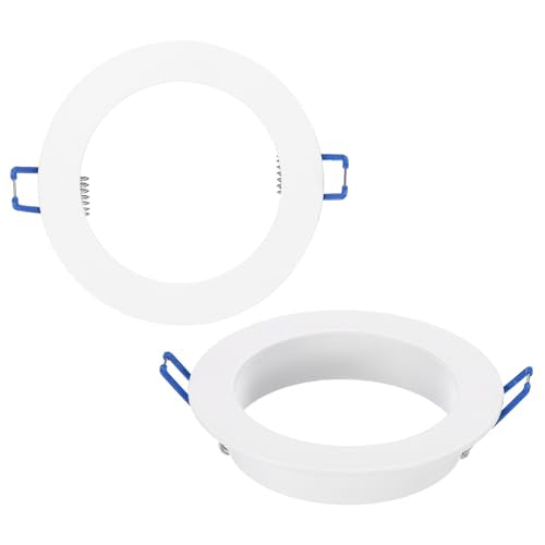 PATIKIL 12W 5.4" OD 4" ID Light Trim Ring, 2pcs Downlight Mounting Bracket Circular Light Cover Light Fixture for Ceiling Wall Recessed Can Downlight, White - color: White, size: 5.4" x 4"