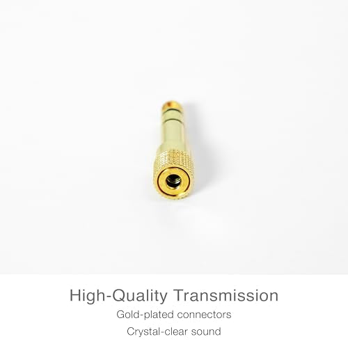 MEE audio Quarter Inch Stereo Audio Adapter, 3.5mm (1/8") Female to 6.3mm (1/4") Male Converter, Gold Plated, TRS and TRRS Compatible for Headphones, Headsets, AUX Cables, Guitar Amps (3 Pack) - style: 3 Pack