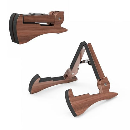 DIDA Lightweight Foldable A- Frame Plastic Guitar Stand for Acoustic, Electric Guitars, Ukulele, Guitar Stand Floor, Portable Travel Stand, Single Guitar Holder (Rosewood) - color: Rosewood