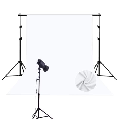 White Photography Backdrop for Photoshoot, 10x10 Ft Polyester Photo Backdrop Curtains, White Backdrops Screen for Photo Studio, Video, Content Creators, Birthday Parties Background - color: White