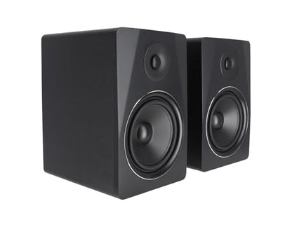 Rockville APM8B Powered USB Studio Monitor Speaker Pair in Black, 8", 2-Way, 500W, EQ, MDF Wood, RCA/XLR, Perfect for Studios, Recording, Music | 400W Peak / 200W RMS, Class D Amp, RCA In/Out, Crossover/Phase/Volume Control, Front Port, MDF Enclosure, Aut