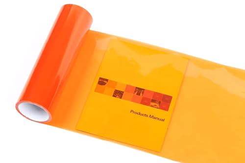 KOMAS 12” X 48” Tint Vinyl Film Sticker Sheet Roll for Car Headlight, Tail Lights, Fog Lights with Squeegee + Cutter (Glossy Orange) - color: Glossy Orange