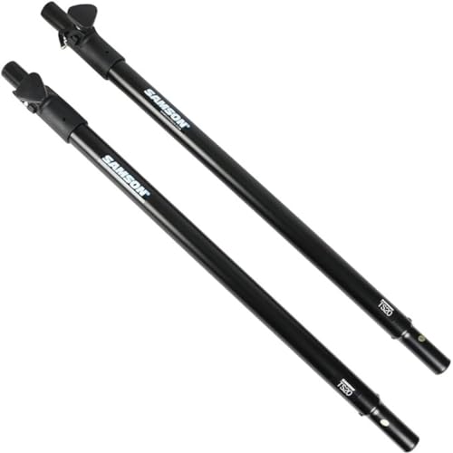 Samson TS20 Subwoofer Mounting Poles Pair | Heavy-gauge aluminum poles with locking-pin adjustment for Expedition, Resound and dB series speakers