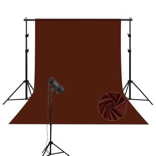 Brown Photography Backdrop for Photoshoot, 10x10 Ft Polyester Photo Backdrop Curtains, Brown Backdrops Screen for Photo Studio, Video, Content Creators, Birthday Parties Background - color: Brown