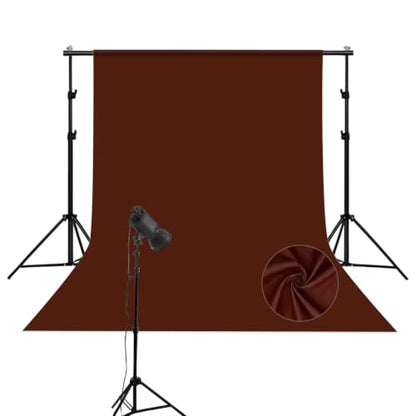 Brown Photography Backdrop for Photoshoot, 10x10 Ft Polyester Photo Backdrop Curtains, Brown Backdrops Screen for Photo Studio, Video, Content Creators, Birthday Parties Background - color: Brown