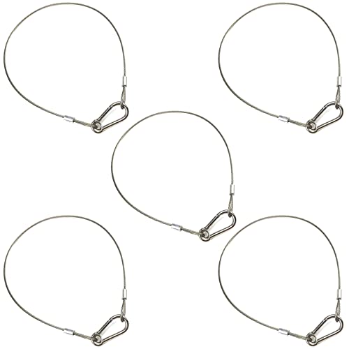 5 Pack Stage Light Safety Cable Stainless Steel Security Wire for Lighting, Luggage, Garage Goor, Camera - size: 5/64in * 20in