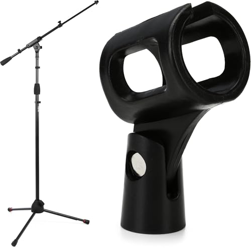 Gator Frameworks GFW-MIC-2020 Tripod Mic Stand with Telescoping Boom + Gator Frameworks GFW-MIC-CLIPW Wireless Microphon