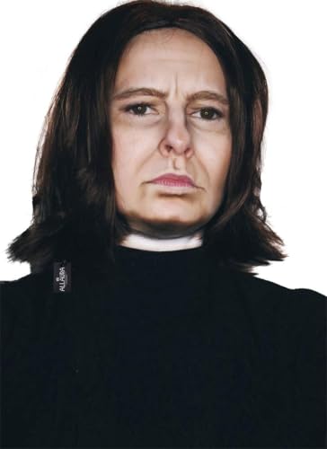 ALLAURA Compatible with Severus Snape Costume – Long Black Wig for Men – Dark Wizard, Professor, Vampire, Farquaad, Wick, Michael, Vincent Cosplay – Adult Halloween Hairpiece for Movie & Fantasy Looks - color: 8-Black