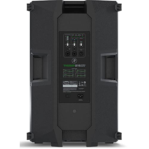 Mackie Thump215XT 1400W 15" Powered PA Loudspeaker System (DSP and Bluetooth) Bundle with with Auray Speaker Stand and 51" Stand Bag Plus 20" XLR-XLR Cable