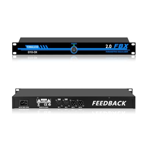 Professional Feedback Suppressor & Feedback Eliminator, 2-In 2-Out Microphone Anti-Howling Frequency Shifter Audio Processor for Stage Performance, Conference, PA System