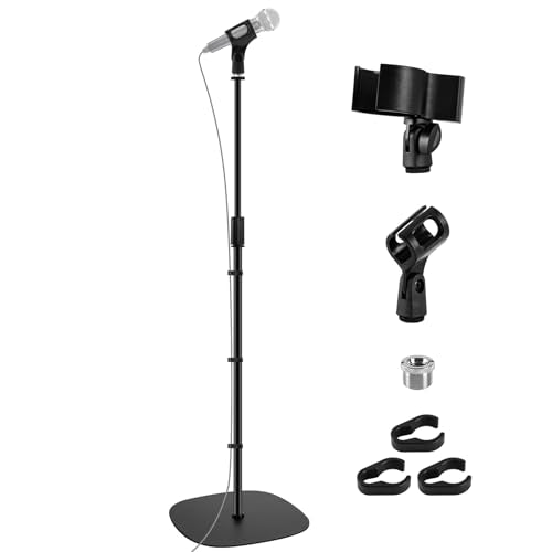 BILIONE Microphone Stand Floor, Boom Mic Stand with Weighted Base - size: Mic Stand Floor